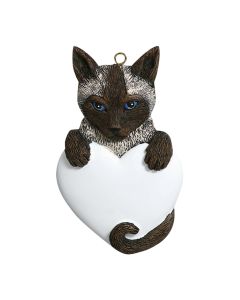 Personalized Grey Tabby Christmas Tree Ornament Siamese Cat 