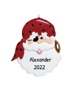 Personalized Pirate Santa Ornament 