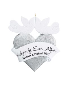 Personalized New Marriage Heart Ornament