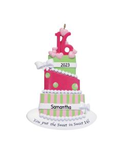Personalized Sweet Sixteen Cake Ornament