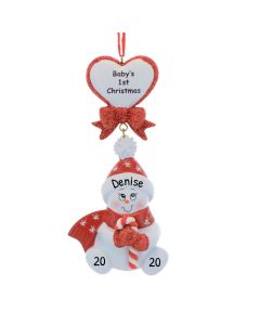 Personalized Candy Cane Baby's 1st Christmas Tree Ornament