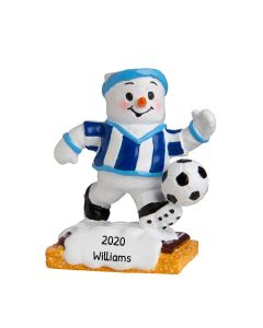 Personalized Marshmallow Boy Soccer Player Christmas Tree Ornament 