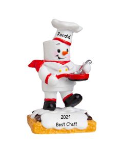 Personalized Marshmallow Chef Christmas Tree Ornament 