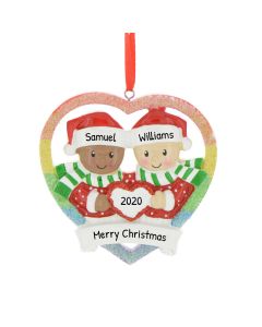 Personalized Mixed Race Couple Christmas