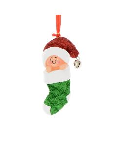 Personalized Baby's First Christmas Tree Ornament Caucasian 