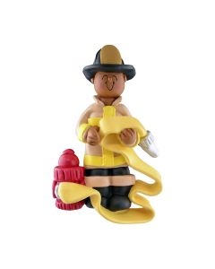 Personalized Firefighter Christmas Ornament Tree African American 