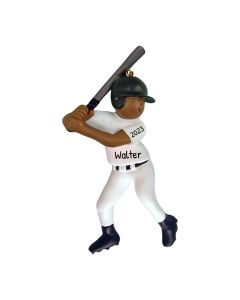 Personalized Baseball Boy Christmas Tree Ornament African American