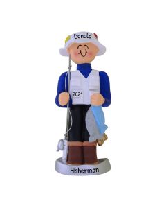Personalized Fisherman Christmas Ornament