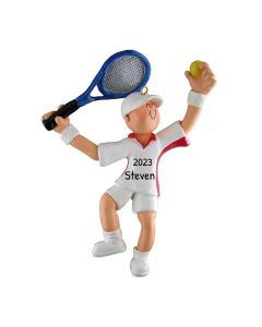 Personalized Tennis Girl Christmas Ornament Male Neutral Caucasian
