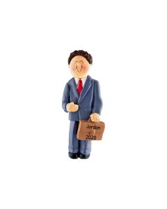 Personalized Business Person Christmas Tree Ornament Male Brunette