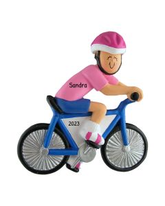 Personalized Bicycle Rider Christmas Tree Ornament Female