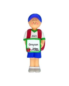 Personalized First Day of School Christmas Tree Ornament Male Neutral Caucasian
