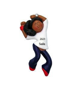 Personalized Hip Hop Dancer Christmas Tree Ornament Brunette African American