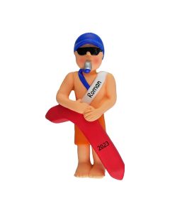 Personalized Lifeguard Christmas Tree Ornament Male Neutral
