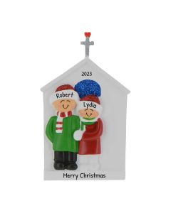 Personalized Church Family of 2 Christmas Tree Ornament