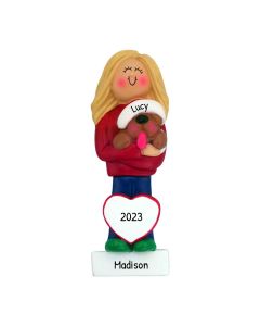 Personalized Dog Lover Christmas Tree Ornament Blonde