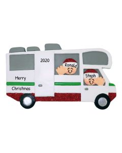 Personalized RV Motor-Home Couple Christmas Tree Ornament