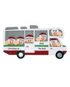 Personalized RV Motor-Home Family of 6 Christmas Tree Ornament
