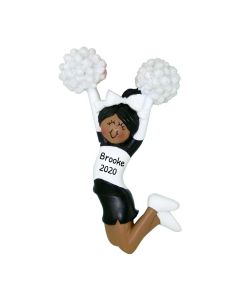 Personalized Cheerleader Christmas Tree Ornament Blonde Black African American