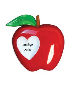 Personalized Teacher Apple Ornament 