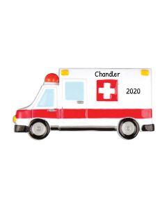 Personalized Ambulance EMT Ornament 