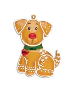 Personalized Gingerbread Dog Ornament 