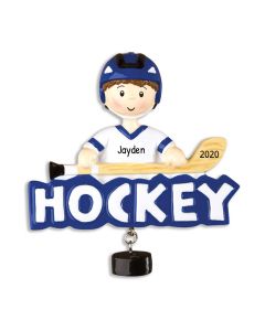 Personalized Hockey Boy Ornament 