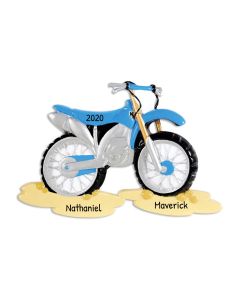 Personalized Blue Motocross Ornament 