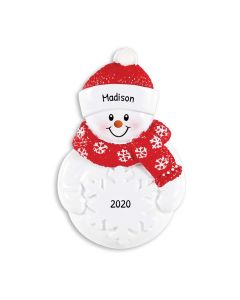Personalized Snowman with Snowflake Ornament