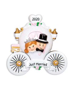 Personalized Wedding in Carriage Ornament 