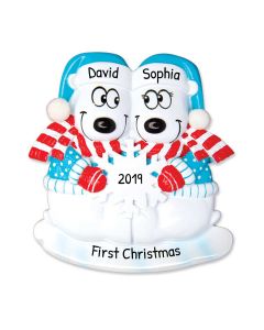 Personalized Polar Bear Couple Christmas Ornament