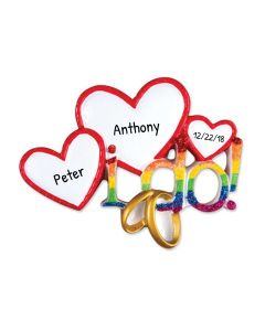 Personalized I Do! Rainbow Colors Ornament 