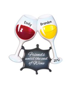 Personalized Friend Until The End of Wine Christmas Tree Ornament