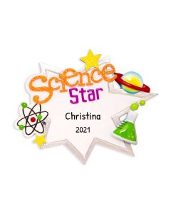 Personalized Science Star Ornament 