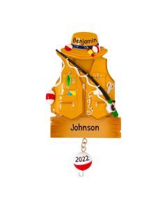 Personalized Brown Fisherman Jacket Ornament