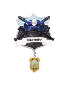 Personalized Policeman Cap Emblem Ornament