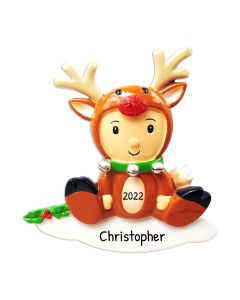 Personalized Reindeer Baby Ornament