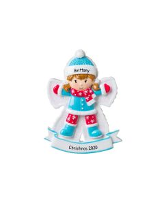 Personalized Snow Angel Christmas Tree Ornament Female 