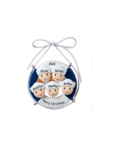 Personalized Cruise Ship Family of 5 Christmas Tree Ornament 