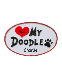 Personalized Love My Doodle Ornament 