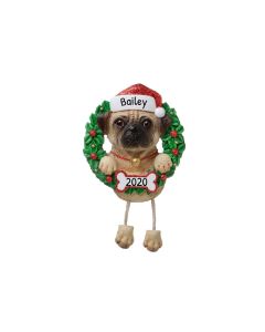 Personalized Pug Dog Ornament 
