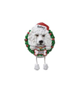 Personalized White Poodle Dog Ornament 