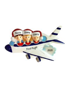 Personalized Vacation Family of 3 Christmas Tree Ornament 