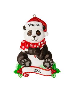 Personalized Panda Christmas Ornament 