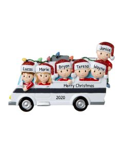 Personalized RV Family of 6 Christmas Tree Ornament 