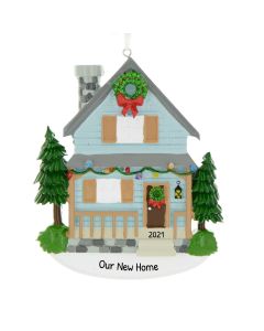 Personalized New Rustic House Christmas Tree Ornament