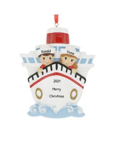 Personalized Family of 2 Cruise Ship Christmas Tree Ornament