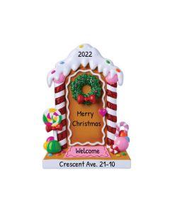 Personalized Gingerbread Frosting Door Christmas Tree Ornament