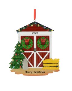 Personalized Barn Door Christmas Tree Ornament