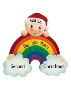 Personalized Rainbow Baby Christmas Tree Ornament